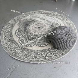 Круглый ковер в гостиную дизайн 01 Серый