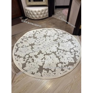 Тонкий Ковер Из Вискозы Круг Арт 30540